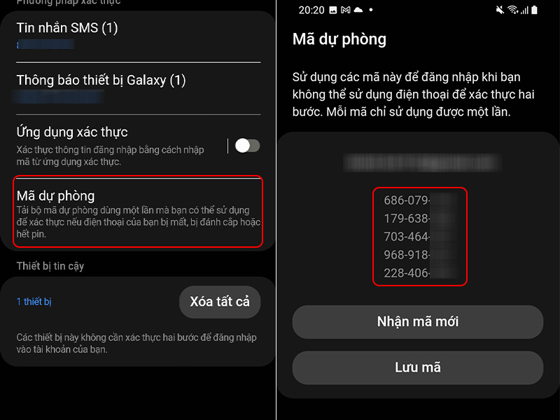 Nhận mã 